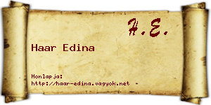 Haar Edina névjegykártya